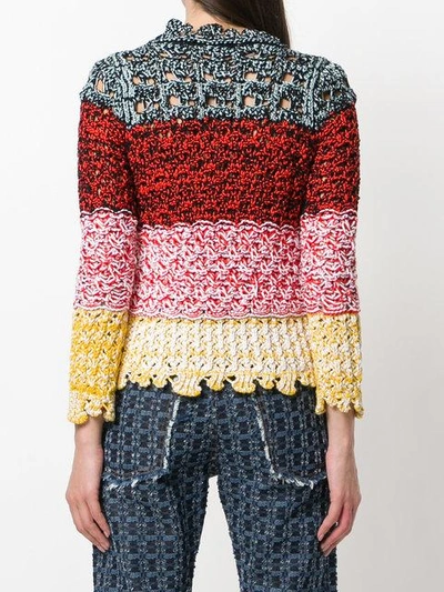 Shop Sonia Rykiel Colour-block Crochet Sweater