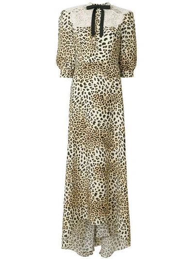 Shop Cristina Savulescu Long Animal Print Dress - Brown