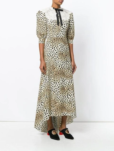 Shop Cristina Savulescu Long Animal Print Dress - Brown