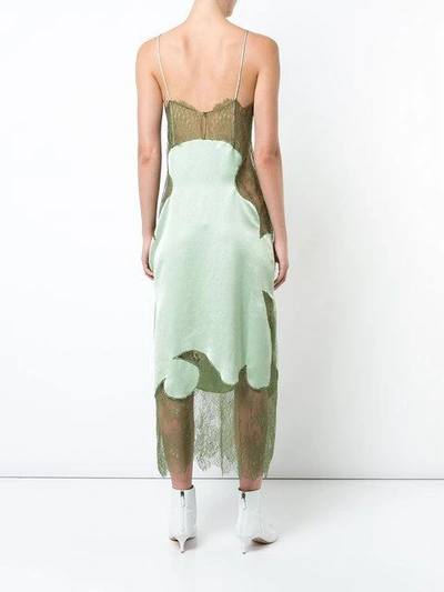 Shop Off-white Lace Dress In Green