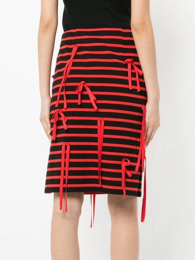 Shop Goen J  Ribbon-embellished Jersey Skirt In Red