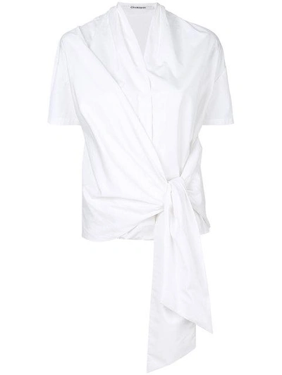 Shop Chalayan Wrapped V-neck Top - White