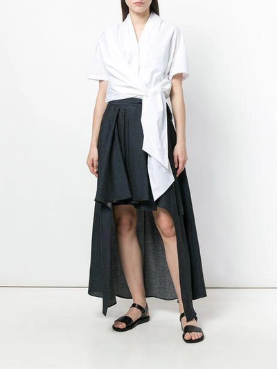 Shop Chalayan Wrapped V-neck Top - White