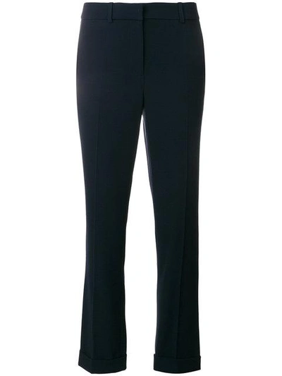 Shop Paule Ka Cropped Tailored Trousers In Blue