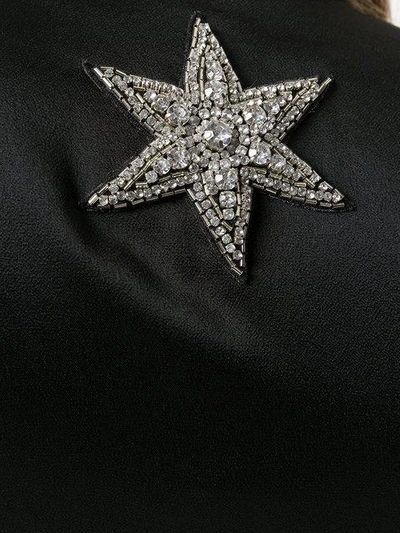 Shop Amen Crystal Star Embellished Long Coat In 009black