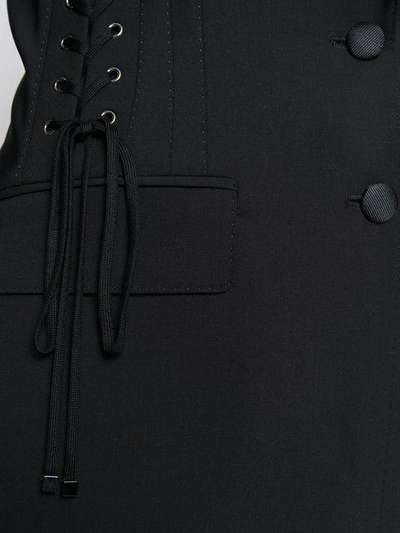 Shop Dolce & Gabbana Lace Up Sides Blazer In Black
