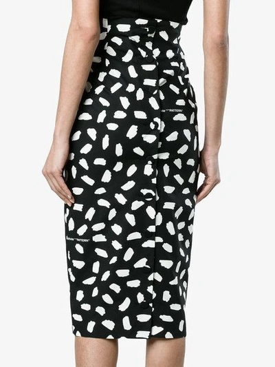 Shop Off-white Patterned Pencil Skirt - Black