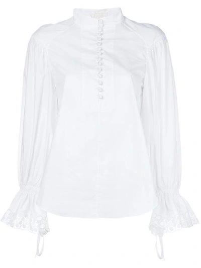 Shop Chloé Poet Sleeve Blouse In White