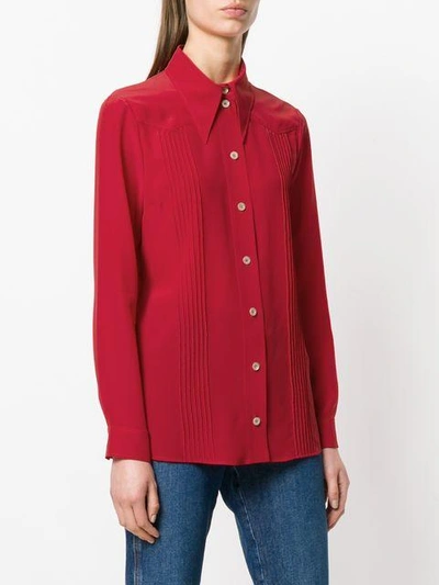 Shop Gucci Pointed Collar Shirt In Red