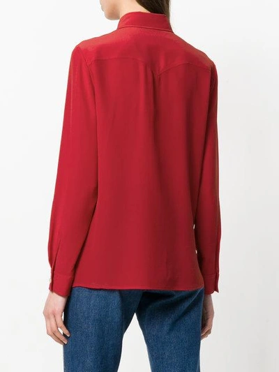 Shop Gucci Pointed Collar Shirt In Red