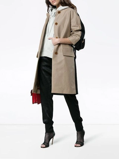 Shop Marni Two Toned Single Breasted Coat - Neutrals