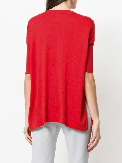 Shop Snobby Sheep Short-sleeve Fitted Sweater - Red