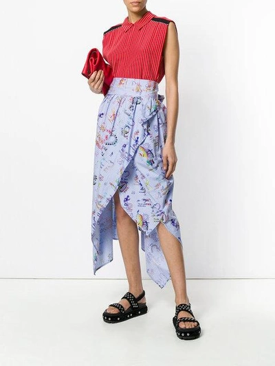 Shop Vivienne Westwood Anglomania Printed Asymmetric Midi Skirt In Multicolour