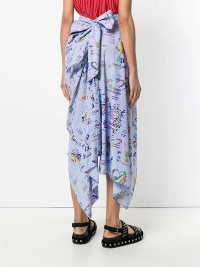 Shop Vivienne Westwood Anglomania Printed Asymmetric Midi Skirt In Multicolour