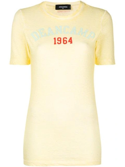 Shop Dsquared2 Dean Camp T-shirt - Yellow