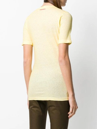 Shop Dsquared2 Dean Camp T-shirt - Yellow