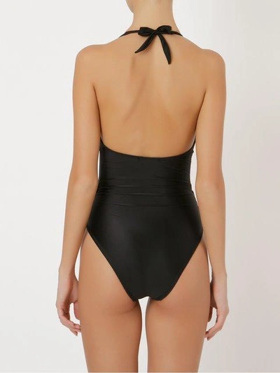 Shop Brigitte Halterneck Swimsuit In Black