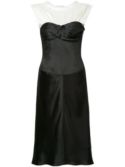 Shop Alexander Wang Satin Twisted Cup Dress In Black