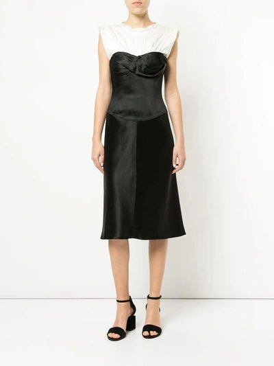 Shop Alexander Wang Satin Twisted Cup Dress In Black