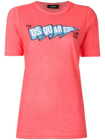Shop Dsquared2 Logo Printed T-shirt - Pink
