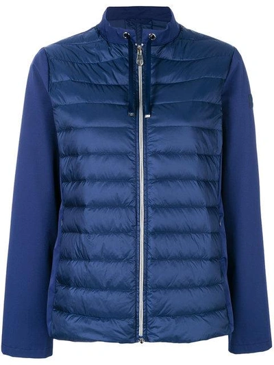 Shop Hetregò Jersey-panelled Puffer Jacket - Blue