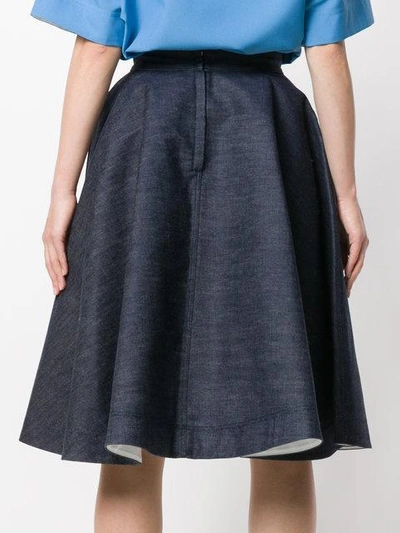 Shop Calvin Klein 205w39nyc Flared Denim Skirt In Blue
