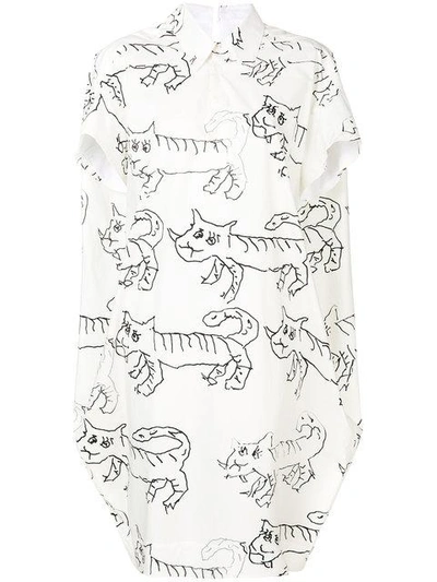 Shop Marni Cat Print Shirt Dress
