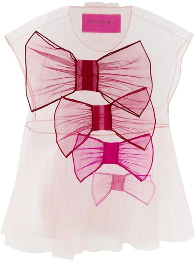 Shop Viktor & Rolf So Many Bows Top In Pink