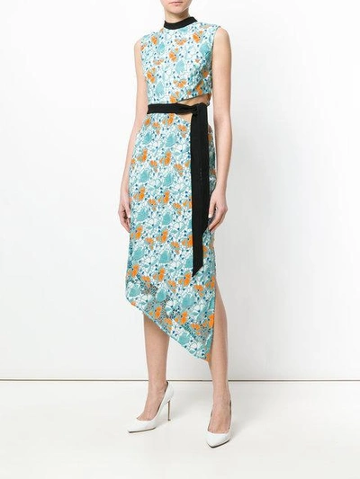 Shop Three Floor Solo Floral Embroidery Dress In Green