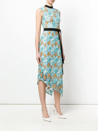 Shop Three Floor Solo Floral Embroidery Dress In Green