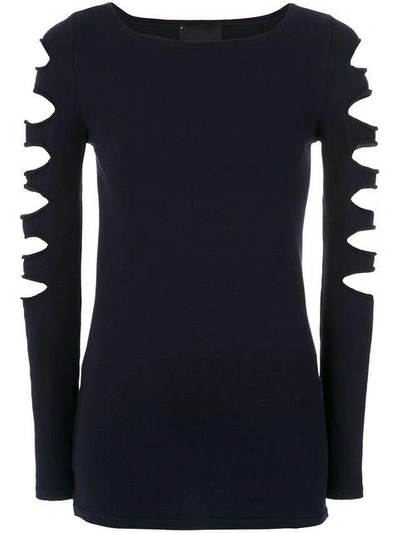 Shop Andrea Bogosian Cut Out Details Blouse - Blue