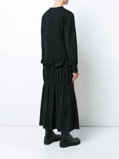 Shop Yohji Yamamoto Gathered Detail Dress In Black