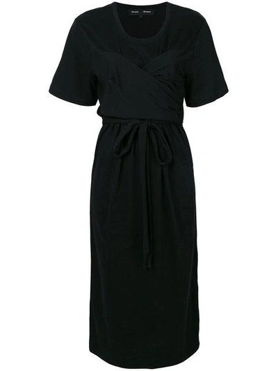 Shop Proenza Schouler Cap Sleeve Tied Dress In Black