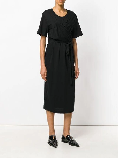 Shop Proenza Schouler Cap Sleeve Tied Dress In Black