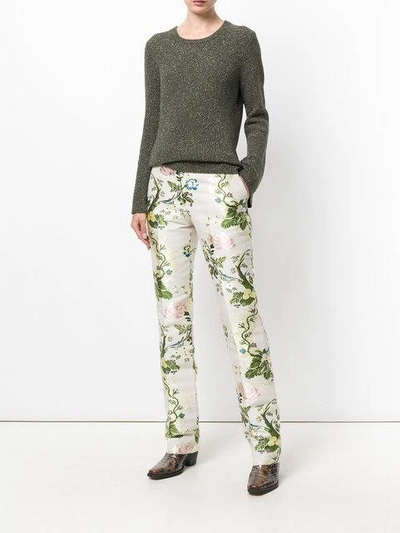 Floral Jacquard Trousers
