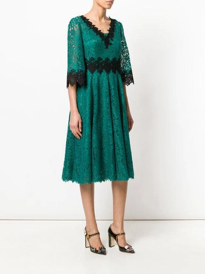Shop Dolce & Gabbana Lace A In Green