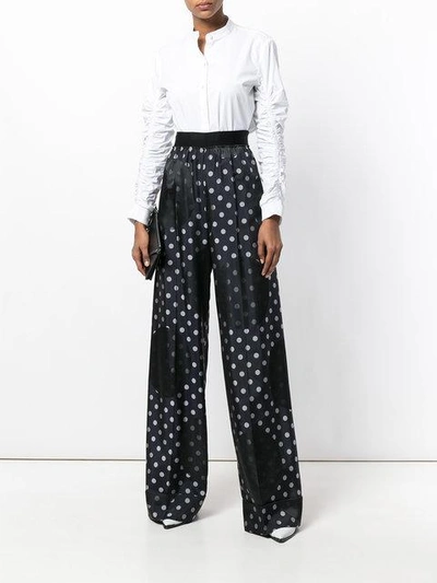 Shop Maison Margiela Polka Dot Print Trousers In Blue