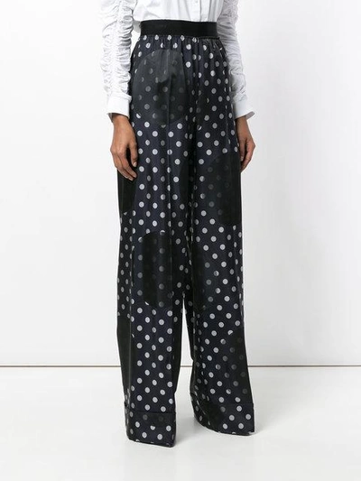 Shop Maison Margiela Polka Dot Print Trousers In Blue