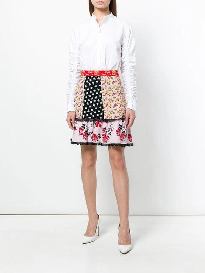 Shop Alexander Mcqueen Contrast Panel Skirt In Multicolour