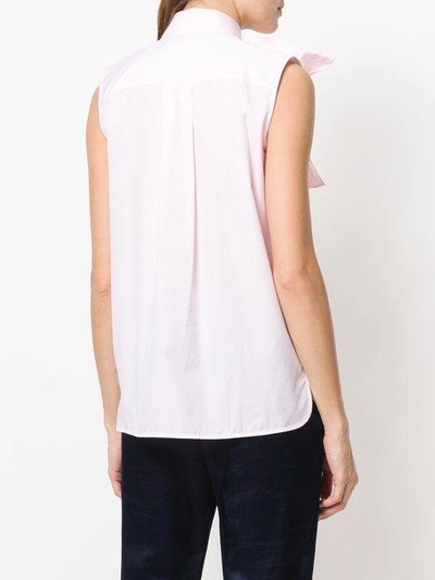 Shop Victoria Victoria Beckham Bow Detail Sleeveless Shirt In Pink