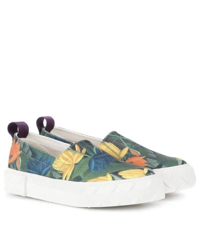 Shop Eytys Viper Printed Slip-on Canvas Sneakers In Multicoloured