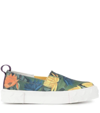 Shop Eytys Viper Printed Slip-on Canvas Sneakers In Multicoloured