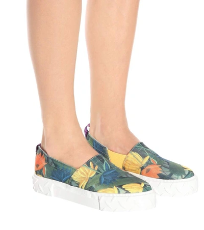 Shop Eytys Viper Printed Slip-on Canvas Sneakers In Multicoloured