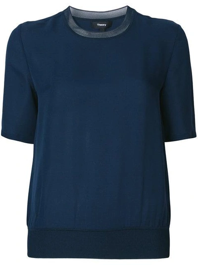 Shop Theory Casual Shortsleeved Blouse - Blue