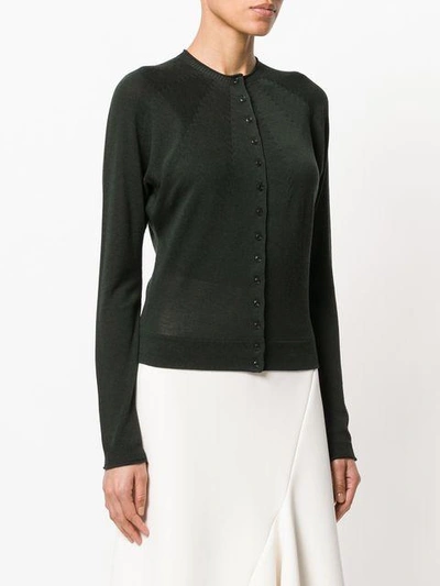Shop Lemaire Long Sleeved Cardigan In Green