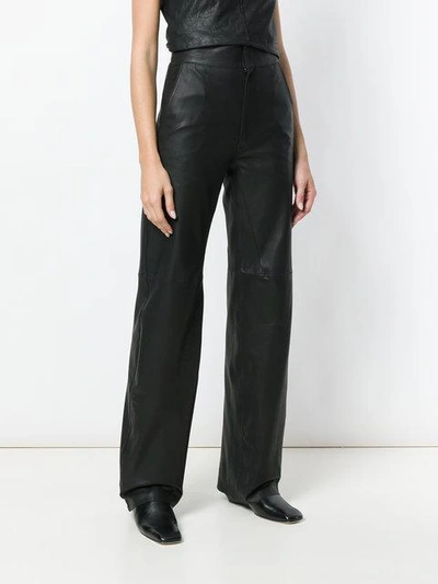 Shop Vanderwilt High Rise Leather Trousers In Black