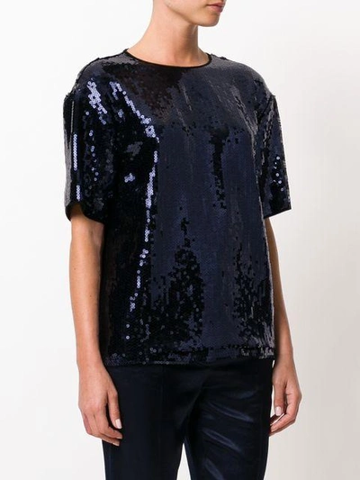 Shop Victoria Victoria Beckham Sequined Top In Blue