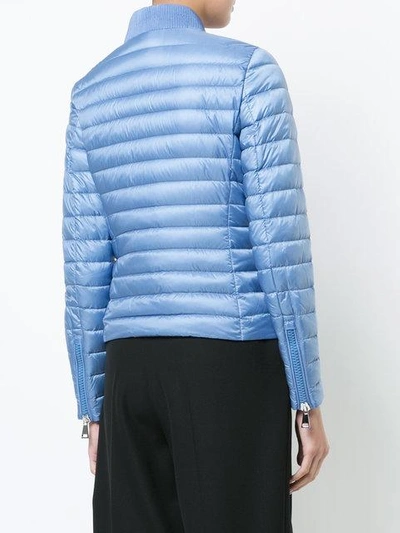 Shop Moncler Long Sleeved Padded Jacket - Blue