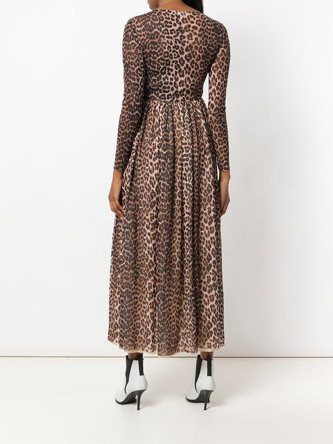 Ganni Tilden Mesh Dress In Brown | ModeSens