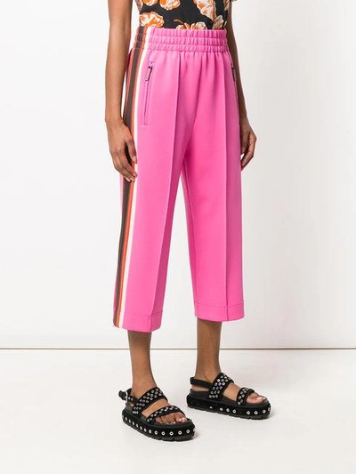 Shop Marc Jacobs Cropped Track Trousers In 650 Pink